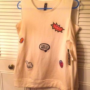 Junior girls cold shoulder sweatshirt .